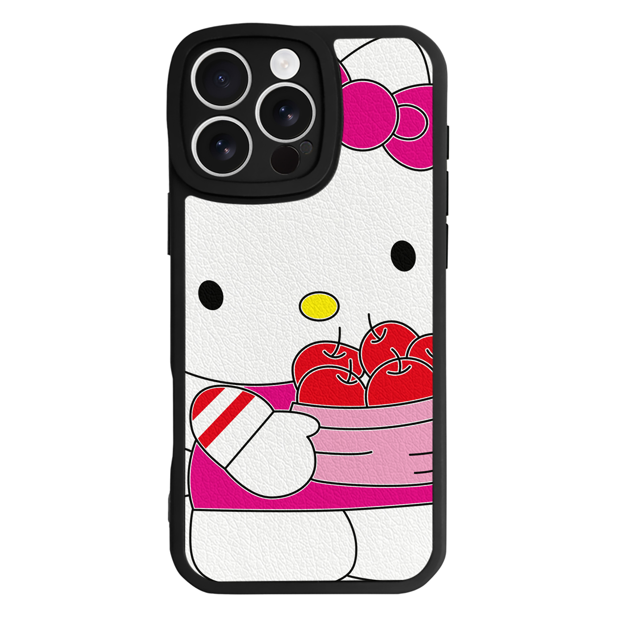 （画像用） Hello Kitty ハローキティ 【iPhone 16シリーズ対応】シリコンスマホケース（レザー調） 材質：シリコン